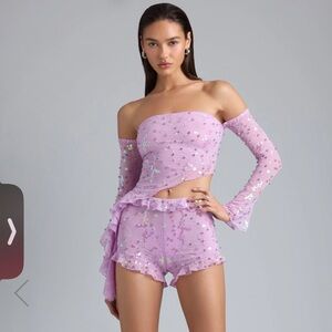 Oh Polly Bratz Collection Lavender Off-Shoulder Sequin Set